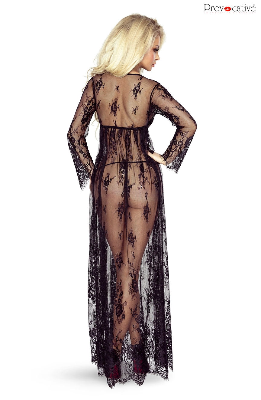 PR So Elegant Robe Black Nightwear Robes