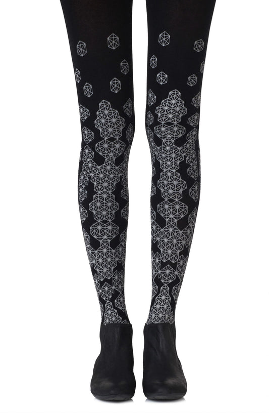 Queen Bee Grey Print Tights Hosiery Tights
