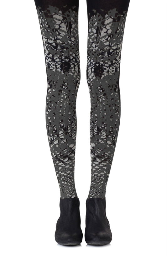 Tip The Scale Light Grey Print Tights Hosiery Tights