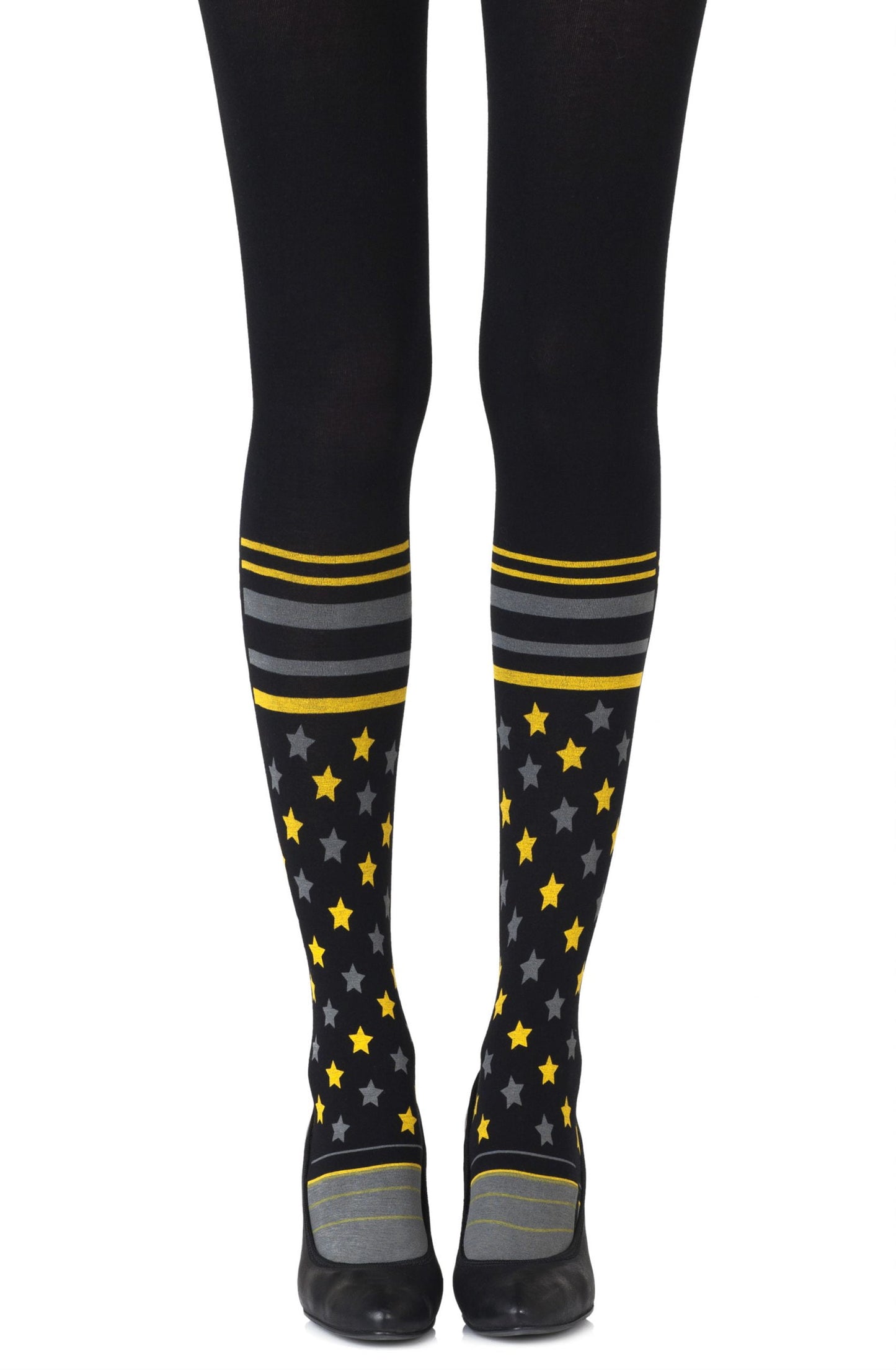 Sock It To Me Black Print Tights Hosiery Tights