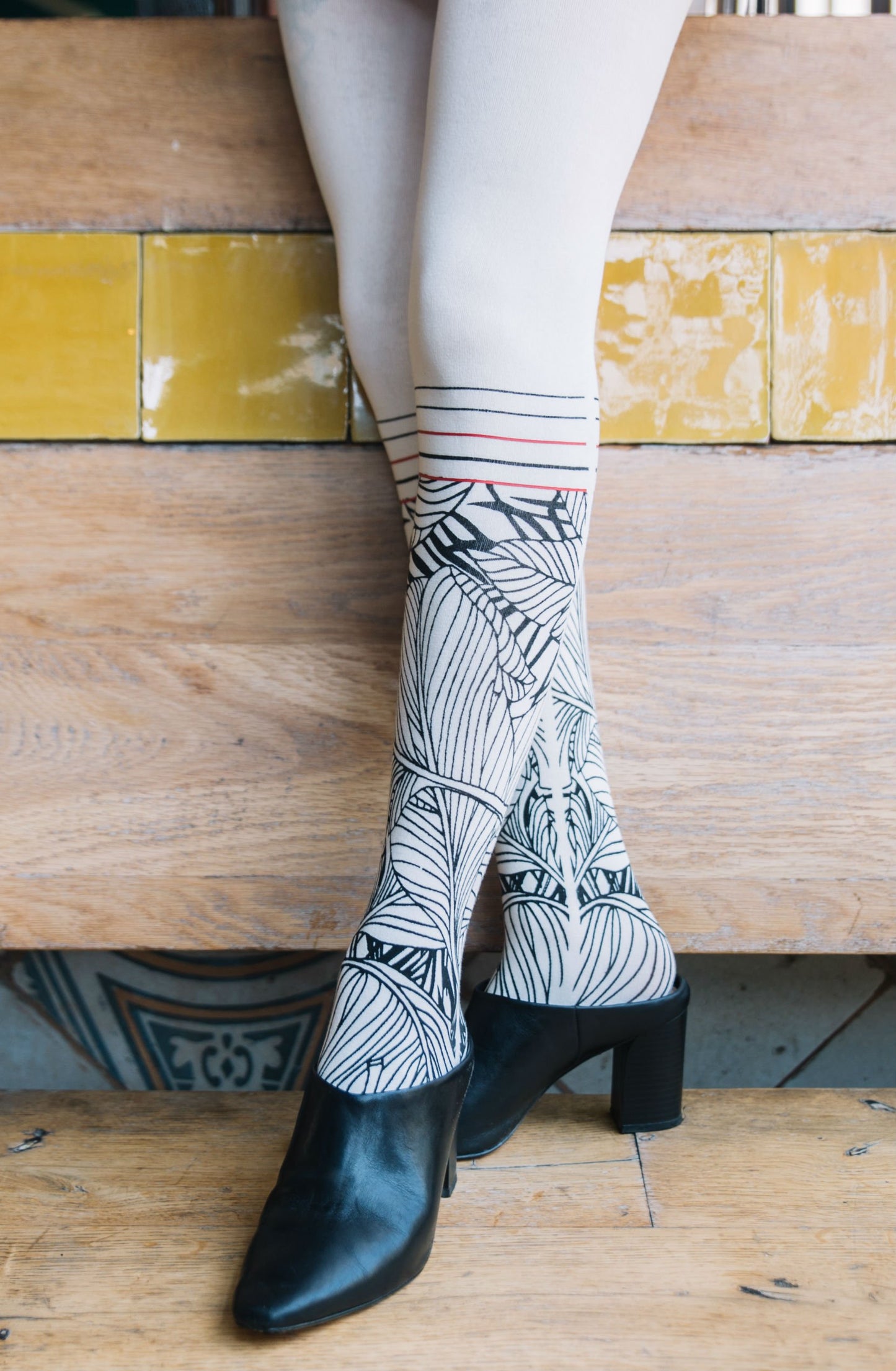 Waikiki Nights Cream Tights Hosiery Tights