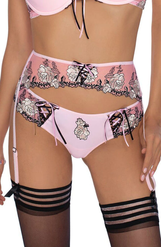 Natali Pink Susp Belt Everyday Lingerie Sets