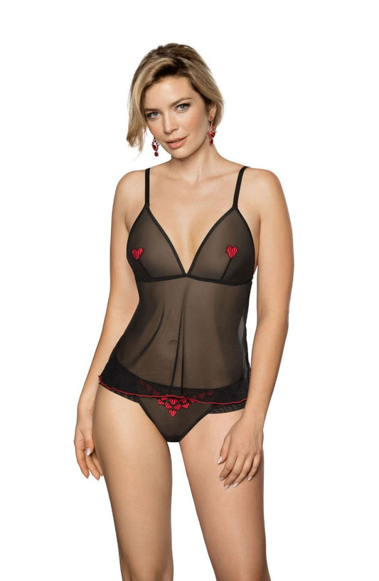 Rubii Black Top Bedroom Wear Lingerie Sets