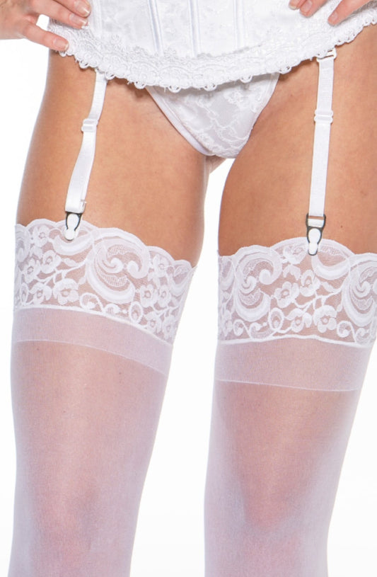 Lace Top Stockings White Bedroom Wear Hosiery