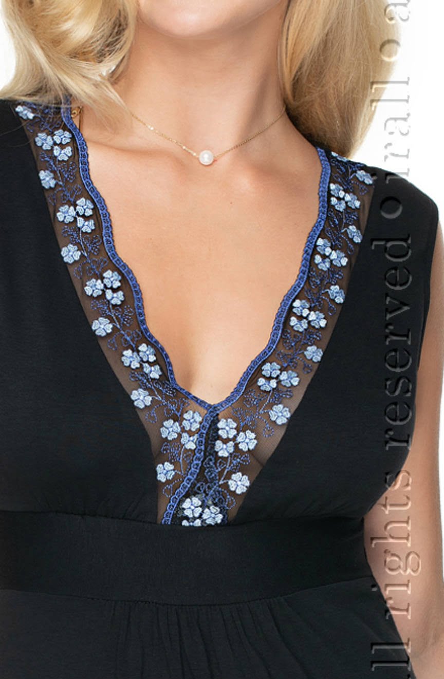 Titania Nightdress Black Bedroom Wear Nightwear