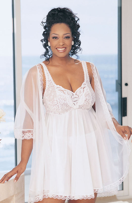 XX Babydoll White Plus Sizes Nightwear