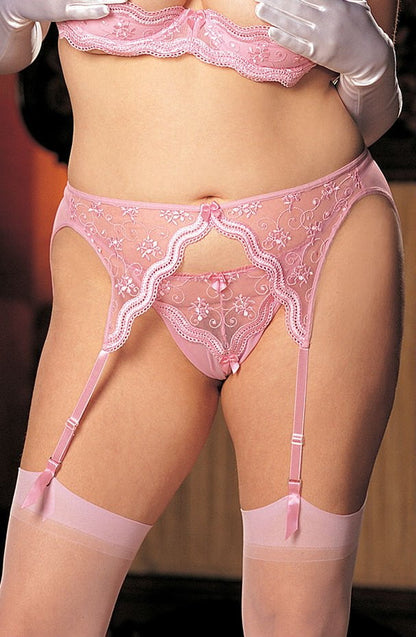 X Pink Garter Belt Plus Sizes Suspender Belts