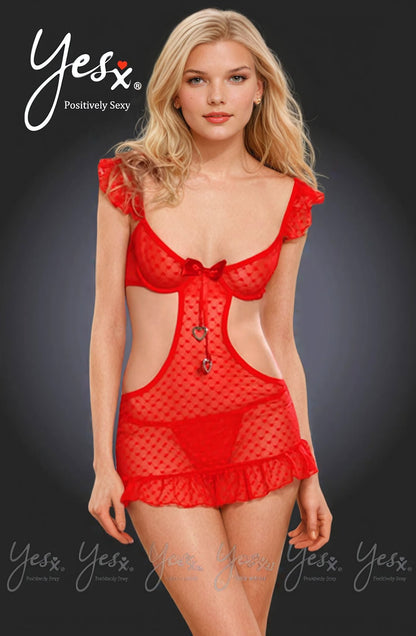 YX Skirt Set Red Bedroom Wear Lingerie Sets