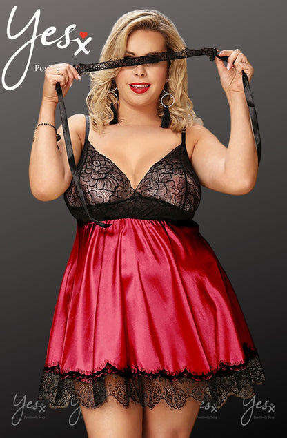 YXQ Babydoll & Blindfold Plus Sizes Babydolls