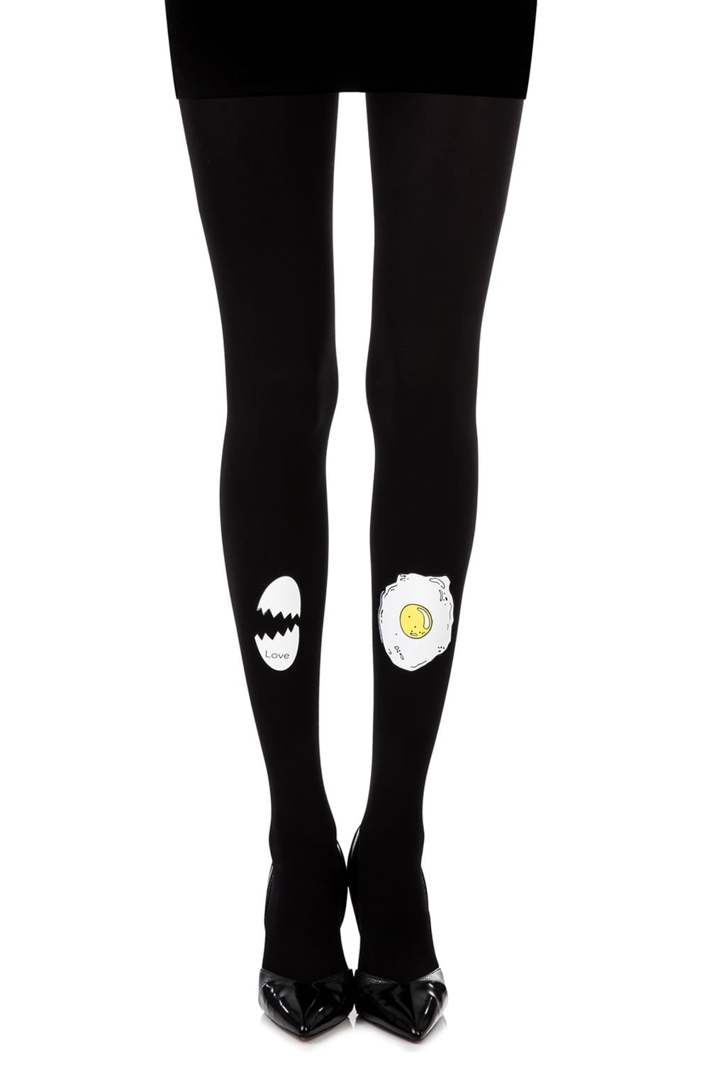 Sunny Side Up Black Print Tights Hosiery Hosiery